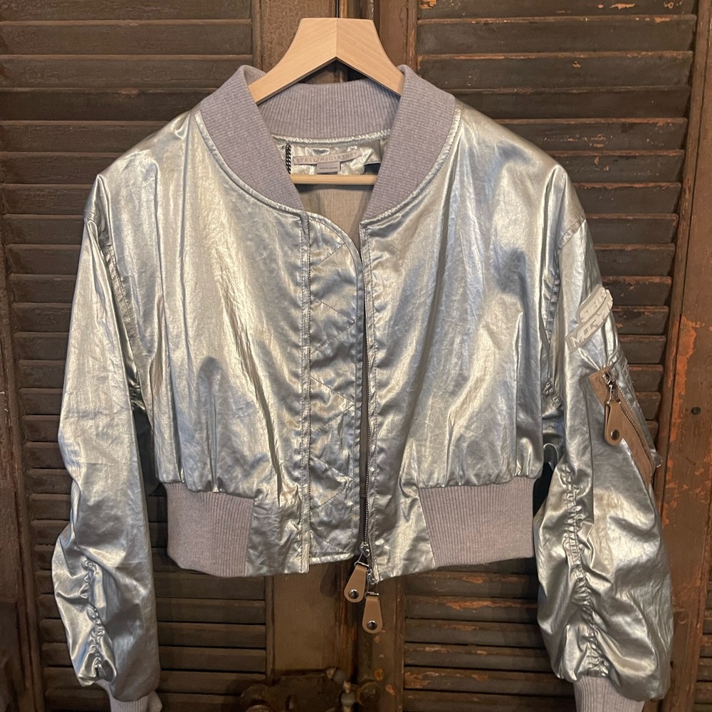 Stella mcartney jacket in silver size 36 new from Neiman marcus